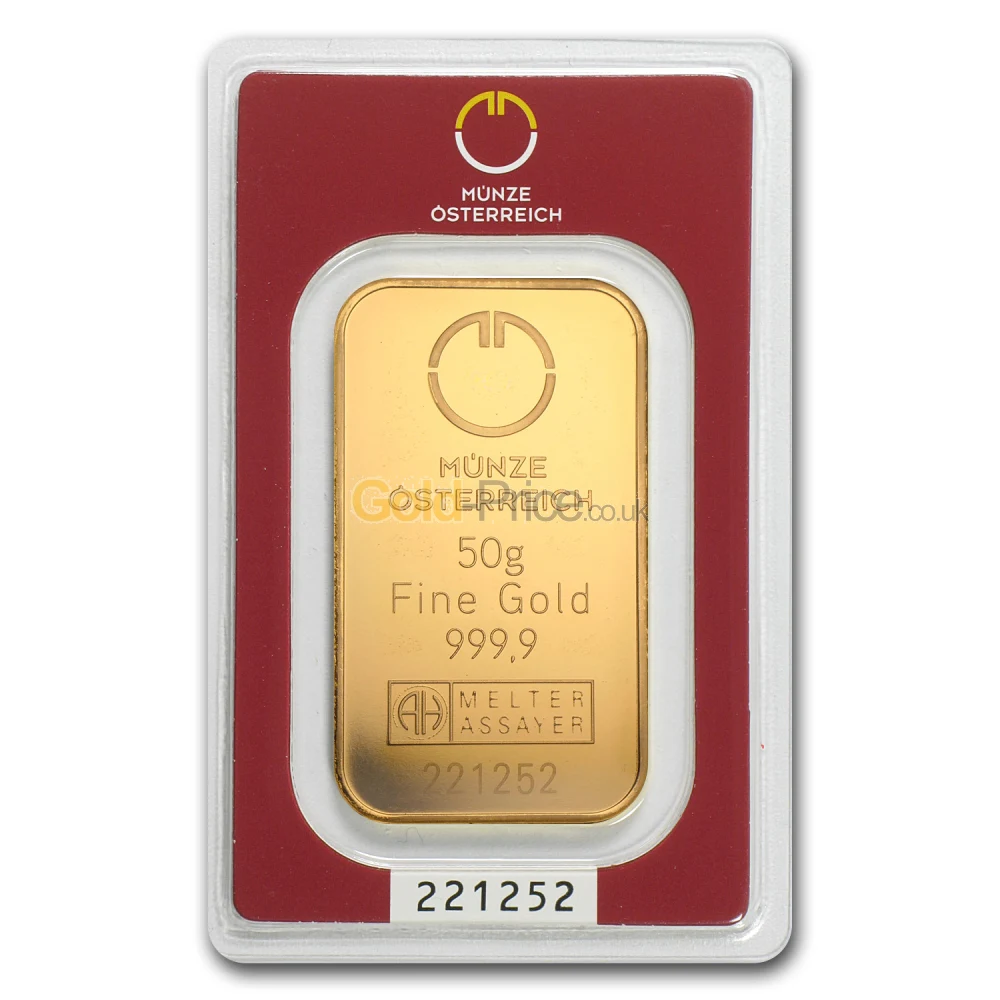 Gold bar price comparison: Buy 50 grams gold